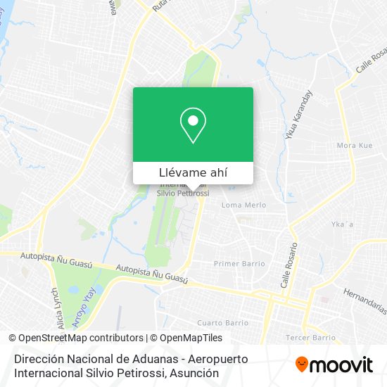 Mapa de Dirección Nacional de Aduanas - Aeropuerto Internacional Silvio Petirossi