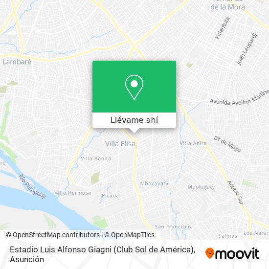 Mapa de Estadio Luis Alfonso Giagni (Club Sol de América)