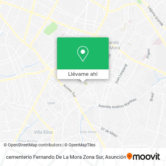 Mapa de cementerio Fernando De La Mora Zona Sur