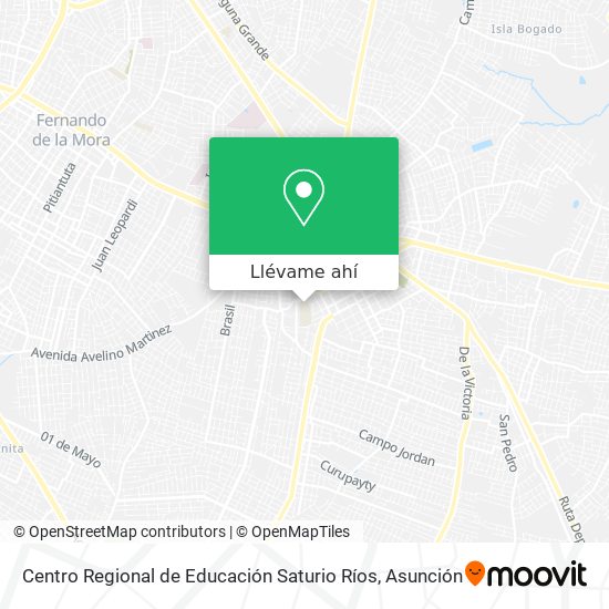 Mapa de Centro Regional de Educación Saturio Ríos