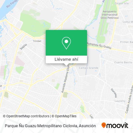 Mapa de Parque Ñu Guazu Metropilitano Ciclovìa