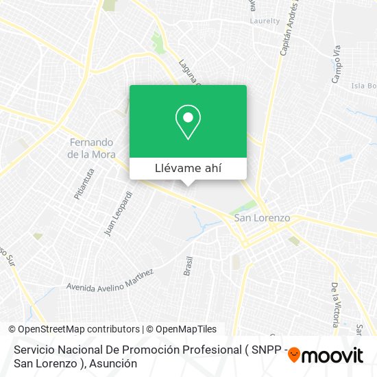 Mapa de Servicio Nacional De Promoción Profesional ( SNPP - San Lorenzo )