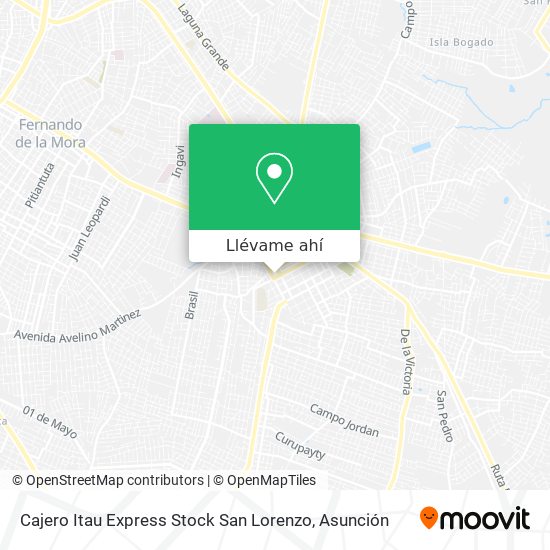 Mapa de Cajero Itau Express Stock San Lorenzo
