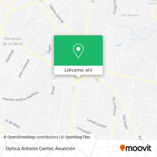 Mapa de Optica Antonio Center