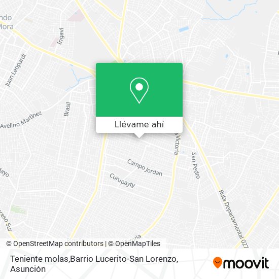 Mapa de Teniente molas,Barrio Lucerito-San Lorenzo