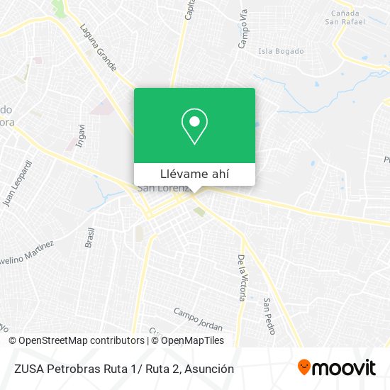 Mapa de ZUSA Petrobras Ruta 1/ Ruta 2