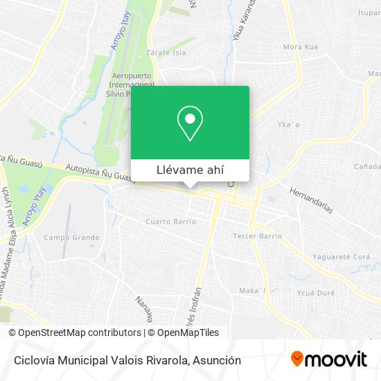 Mapa de Ciclovía Municipal Valois Rivarola
