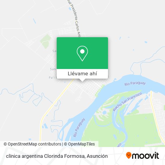 Mapa de clínica argentina Clorinda Formosa