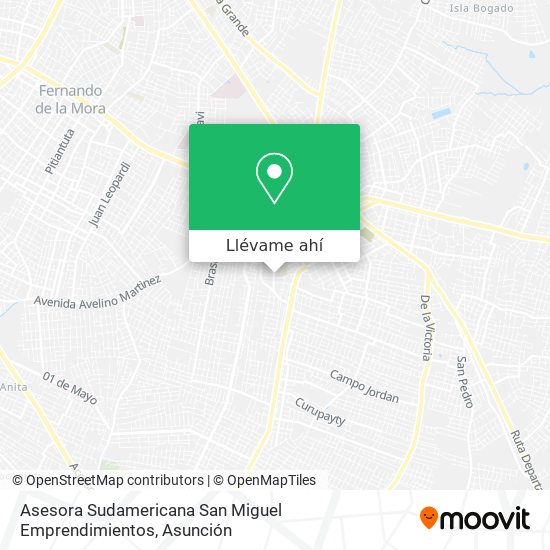 Mapa de Asesora Sudamericana San Miguel Emprendimientos