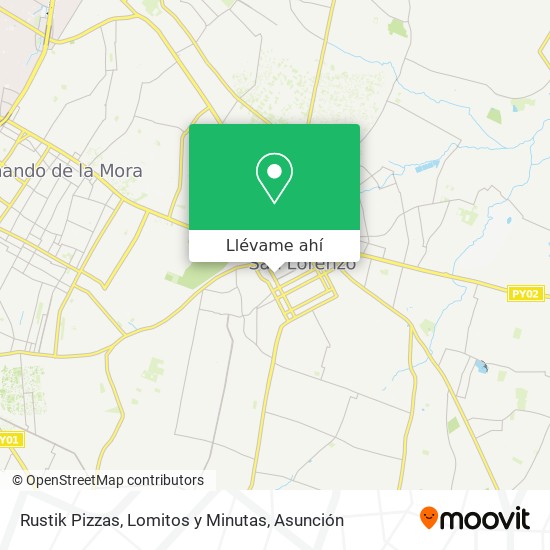 Mapa de Rustik Pizzas, Lomitos y Minutas