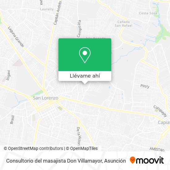 Mapa de Consultorio del masajista Don Villamayor