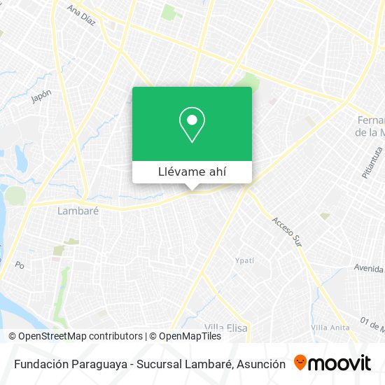 Mapa de Fundación Paraguaya - Sucursal Lambaré