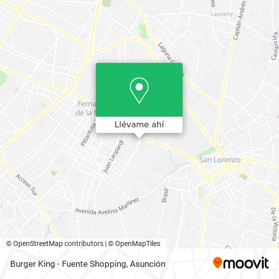 Mapa de Burger King - Fuente Shopping
