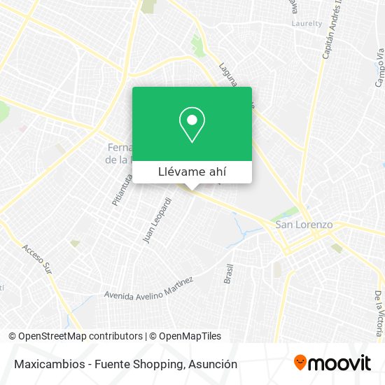Mapa de Maxicambios - Fuente Shopping