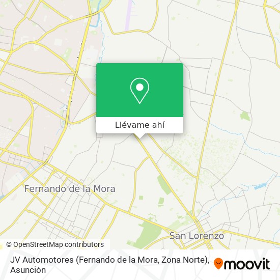 Mapa de JV Automotores (Fernando de la Mora, Zona Norte)