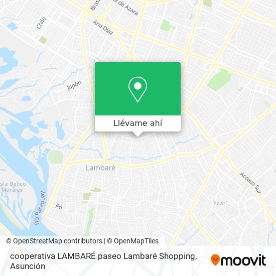 Mapa de cooperativa LAMBARÉ paseo Lambaré Shopping