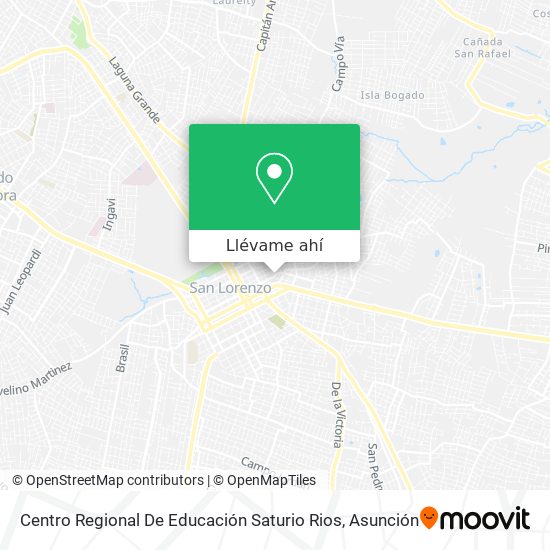 Mapa de Centro Regional De Educación Saturio Rios
