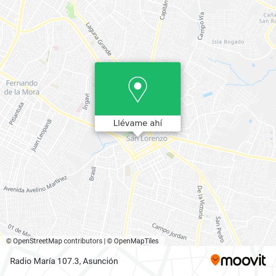 Mapa de Radio María 107.3