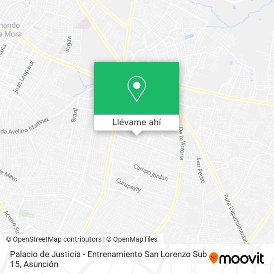Mapa de Palacio de Justicia - Entrenamiento San Lorenzo Sub 15