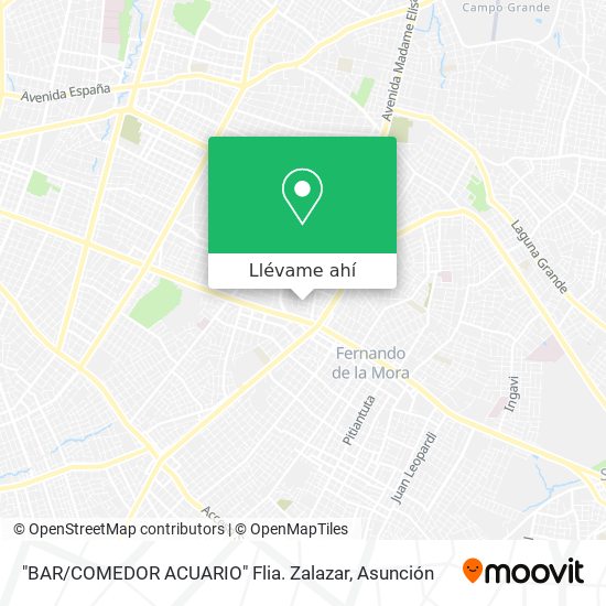 Mapa de "BAR / COMEDOR ACUARIO" Flia. Zalazar