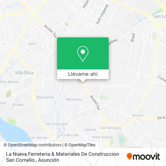 Mapa de La Nueva Ferreteria & Materiales De Construccion San Cornelio.