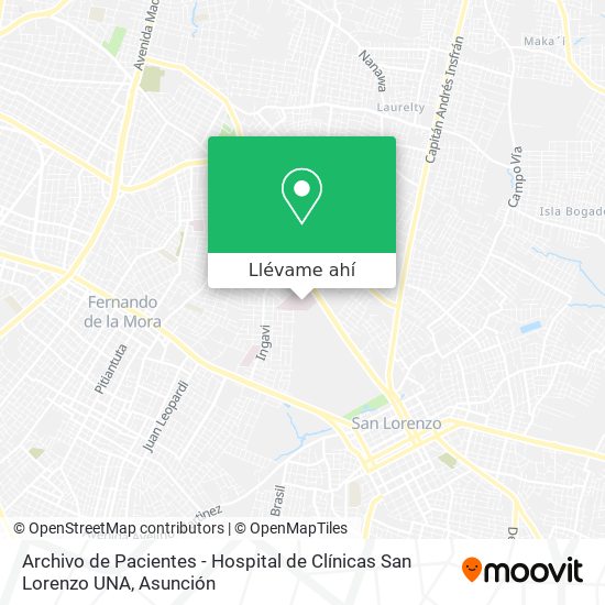 Mapa de Archivo de Pacientes - Hospital de Clínicas San Lorenzo UNA