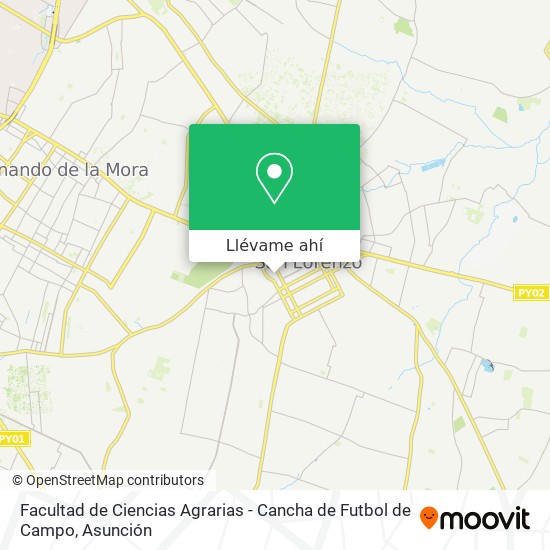 Mapa de Facultad de Ciencias Agrarias - Cancha de Futbol de Campo