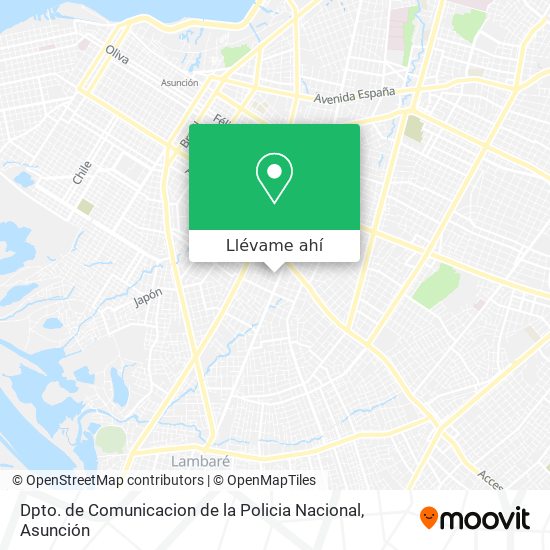 Mapa de Dpto. de Comunicacion de la Policia Nacional