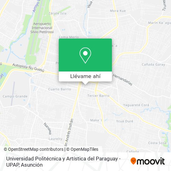 Mapa de Universidad Politécnica y Artística del Paraguay - UPAP