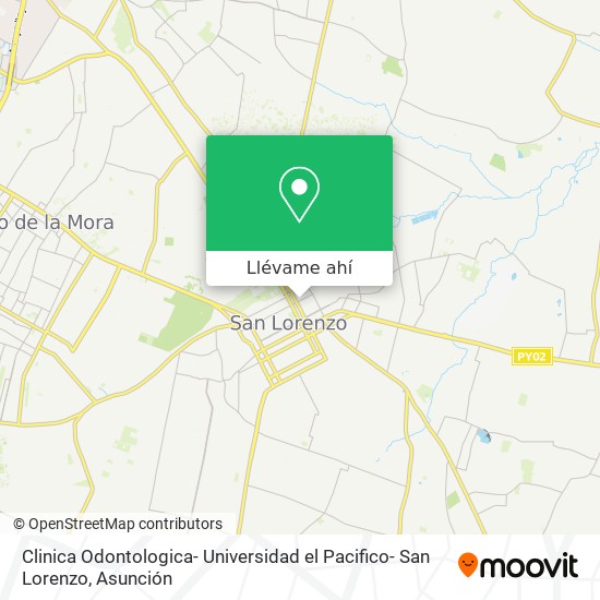 Mapa de Clinica Odontologica- Universidad el Pacifico- San Lorenzo