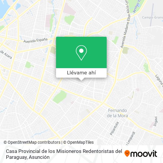 Mapa de Casa Provincial de los Misioneros Redentoristas del Paraguay