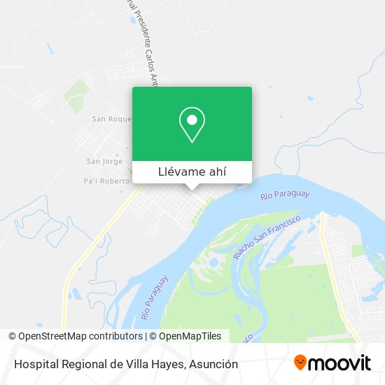Mapa de Hospital Regional de Villa Hayes