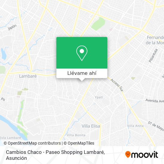 Mapa de Cambios Chaco - Paseo Shopping Lambaré