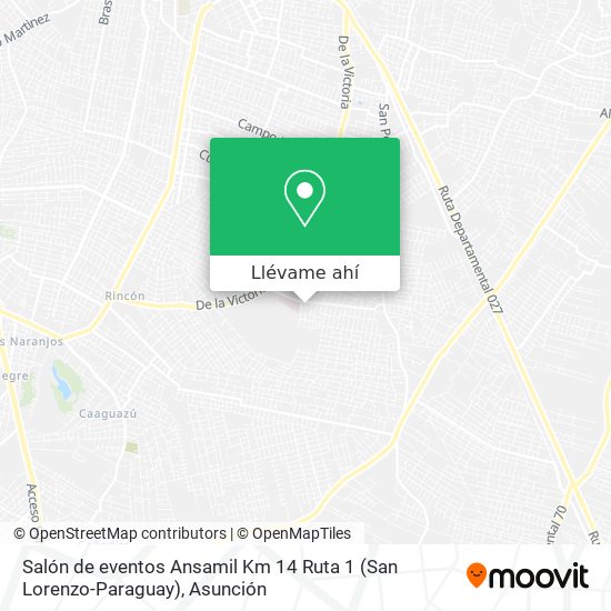 Mapa de Salón de eventos Ansamil Km 14 Ruta 1 (San Lorenzo-Paraguay)