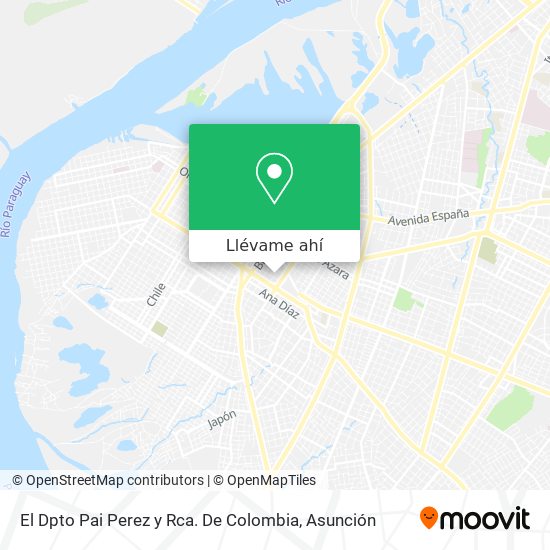 Mapa de El Dpto Pai Perez y Rca. De Colombia