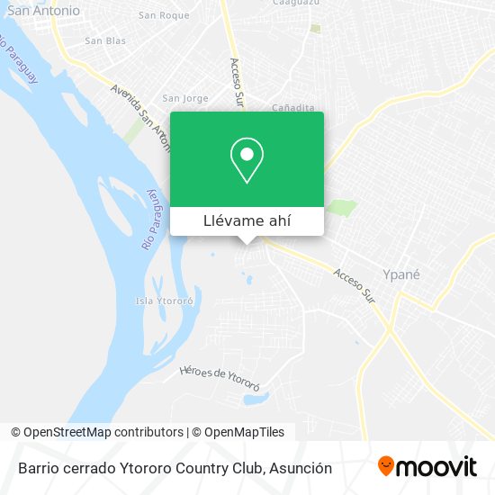 Mapa de Barrio cerrado Ytororo Country Club