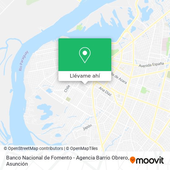 Mapa de Banco Nacional de Fomento - Agencia Barrio Obrero