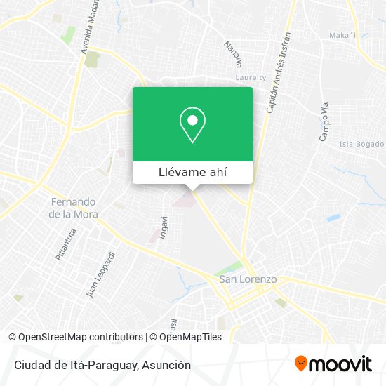 Mapa de Ciudad de Itá-Paraguay