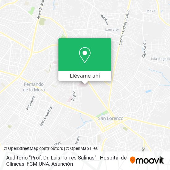 Mapa de Auditorio "Prof. Dr. Luis Torres Salinas" | Hospital de Clínicas, FCM UNA