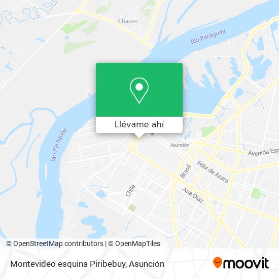 Mapa de Montevideo esquina Piribebuy