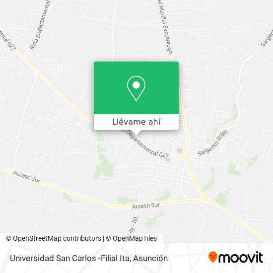 Mapa de Universidad San Carlos -Filial Ita