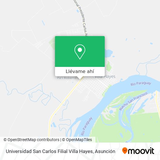 Mapa de Universidad San Carlos Filial Villa Hayes