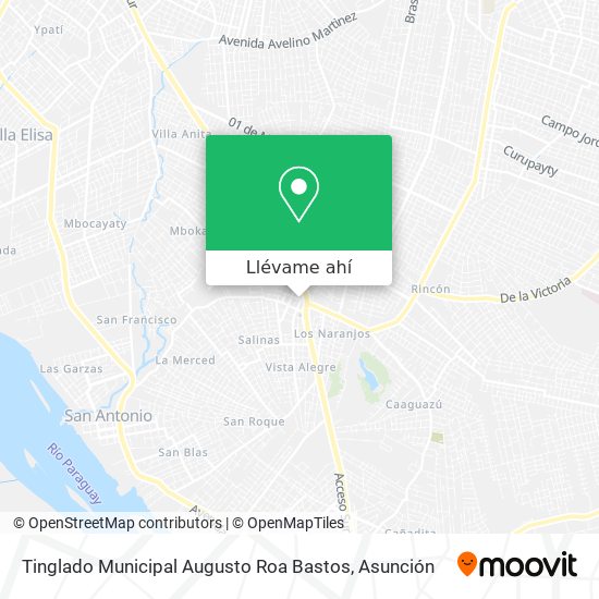 Mapa de Tinglado Municipal Augusto Roa Bastos