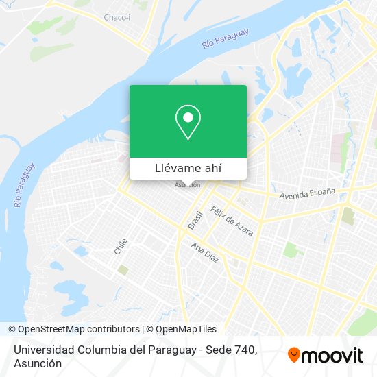 Mapa de Universidad Columbia del Paraguay - Sede 740