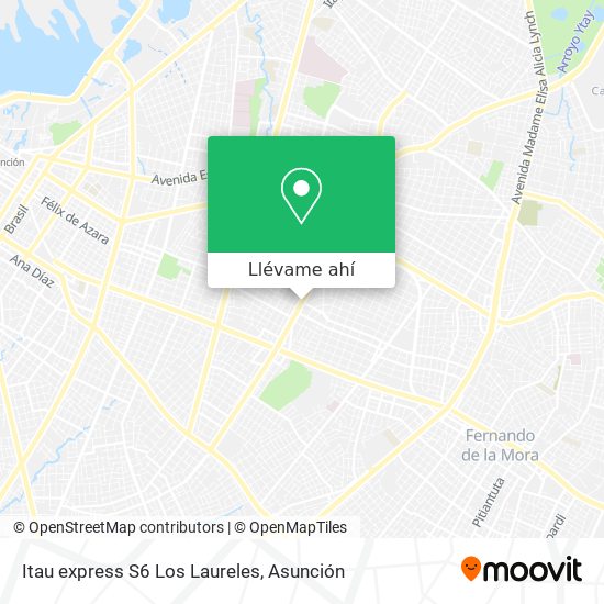Mapa de Itau express S6 Los Laureles