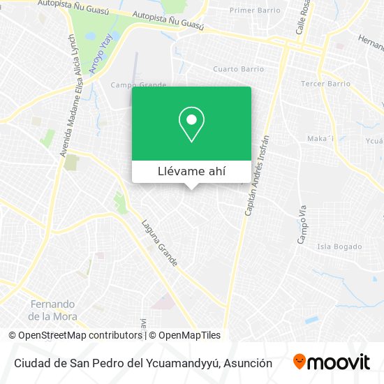 Mapa de Ciudad de San Pedro del Ycuamandyyú