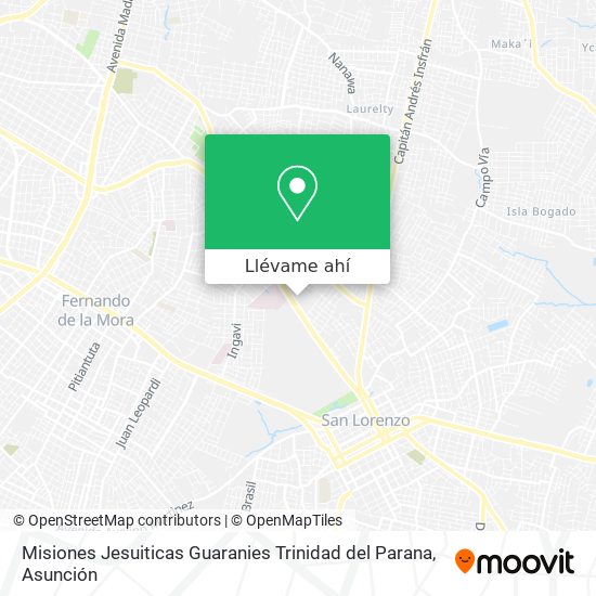 Mapa de Misiones Jesuiticas Guaranies Trinidad del Parana
