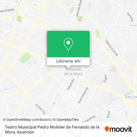 Mapa de Teatro Municipal Pedro Molinier de Fernando de la Mora