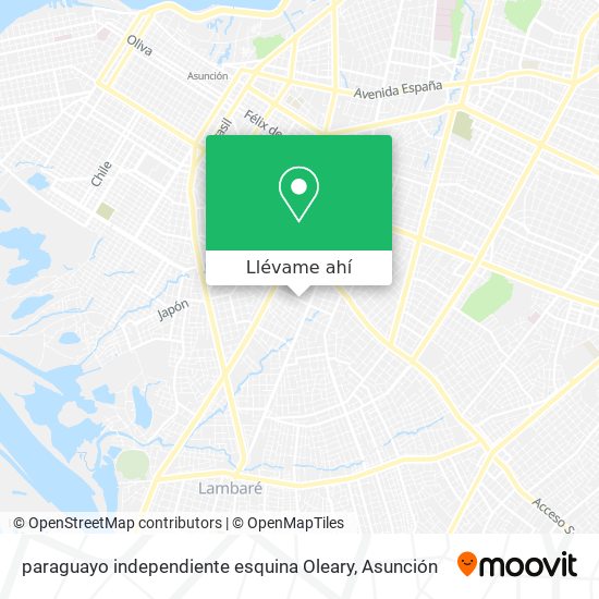 Mapa de paraguayo independiente esquina Oleary