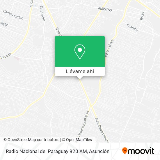 Mapa de Radio Nacional del Paraguay 920 AM